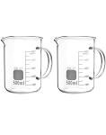QWORK 500ml Borosilicate Glass Beakers with Handles