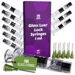 10 Pack Borosilicate Glass Luer Lock Syringes