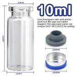 100 Pack 10ml Clear Glass Vials with Caps