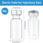 10-Pack 3ml Glass Injection Vials with Port