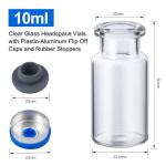 100 Pack 10ml Clear Glass Lab Vials