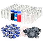 100 Pack 4ml Clear Glass Vials with Caps