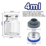 100 Pack 4ml Clear Glass Vials with Caps