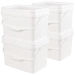 5 Gallon Plastic Buckets with Lids, Set of 4