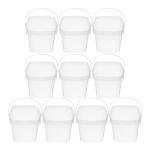 10-Pack 500ml Clear Plastic Food Storage Buckets