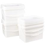 5 Gallon Plastic Buckets with Lids, Set of 4