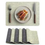 Wipeable Faux Leather Placemats Set of 6