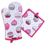 Heat Resistant Oven Mitt and Pot Holder Set