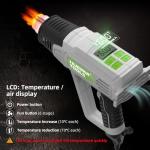 Huepar Tools Heat Gun with LCD Display & Accessories