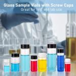 50Pack 5ml Glass Vials with White Lids