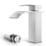 Brushed Nickel Waterfall Bathroom Sink Faucet