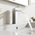 Brushed Nickel Waterfall Bathroom Sink Faucet