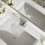 Brushed Nickel Waterfall Bathroom Sink Faucet