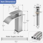 Brushed Nickel Waterfall Bathroom Sink Faucet