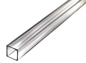 Clear Acrylic Square Tube, 1-3/4" ID, 72" L