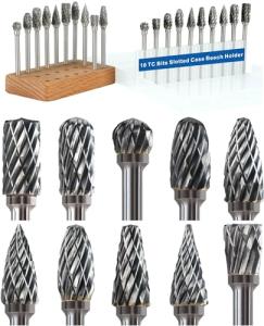 10-Piece Carbide Burr Bits Set with Holder