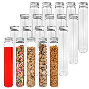 20 PCS Clear Plastic Test Tubes with Caps