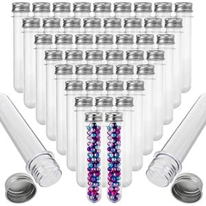 60pcs Clear Test Tubes with Screw Caps