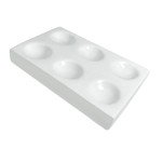 White Porcelain 6-Well Spot Plate for Labs