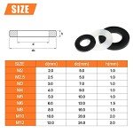 1000-Piece Nylon Flat Washers Kit - 9 Sizes