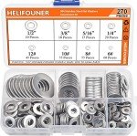 Stainless Steel Flat Washers Assortment Kit - 270 Pieces