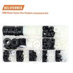 1000-Piece Nylon Flat Washers Kit - 9 Sizes