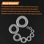 304 Stainless Steel Flat Washers Assorted Kit - 900 Pieces