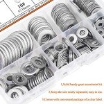 Stainless Steel Flat Washers Assortment Kit - 270 Pieces