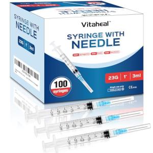100 Pack of 3ml Luer Lock Syringes with Needles
