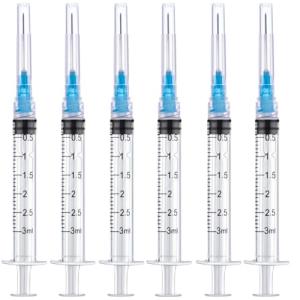 50 Pack 3ml Luer Lock Syringes, Individually Sealed