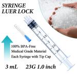 50 Pack of 3ml Luer Lock Syringes with Needles