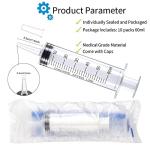 10 Pack 60ml Plastic Syringes with Measurement