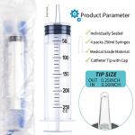 250ml Large Syringe with Cap - 4 Pack
