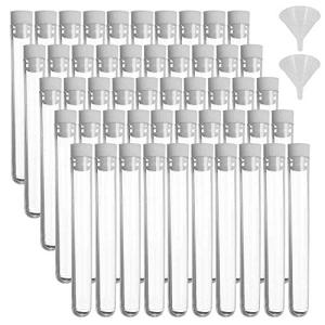 50 Pcs Clear Plastic Test Tubes with Caps