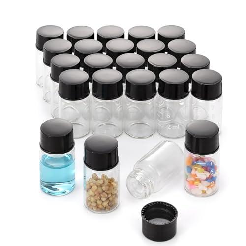 24pcs 7ml Glass Vials with Lids for Labs