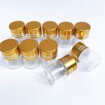 10 Pack 1ml Mini Clear Glass Bottles with Caps