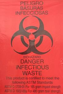 Red Biohazard Waste Disposal Bags - 25 Pack