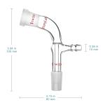 StonyLab 105° Bent Glass Vacuum Adapter, Short Stem