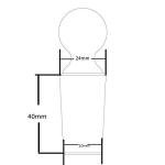 Penny Head Hollow Glass Stoppers for 24/40 Joints - 5 Pack