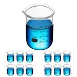 Maccx 50ml Borosilicate Glass Beaker, Pack of 12
