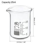 25ml Low Form Glass Beaker - Borosilicate