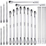 22-Piece Stainless Steel Lab Spatula & Scoop Set