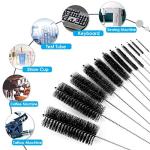 12-Piece Black Nylon Cleaning Brush Set