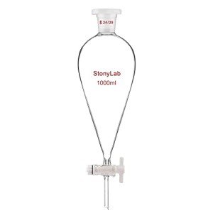 Borosilicate Glass 1000 ml Conical Separatory Funnel
