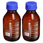 PATIKIL 500mL Amber Glass Reagent Media Bottles