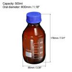 PATIKIL 500mL Amber Glass Reagent Media Bottles