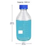 Labasics 1000 ml Round Glass Storage Bottles