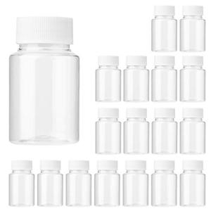 18-Pack Clear Pill Bottles with Caps - 80ML