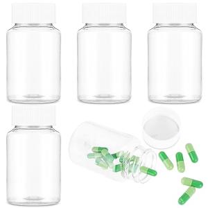 4-Pack 80ml Clear Plastic Pill Bottles
