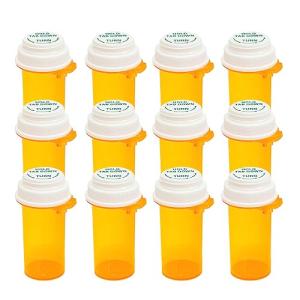 Reversible Thumb Tab Pill Vials with Caps